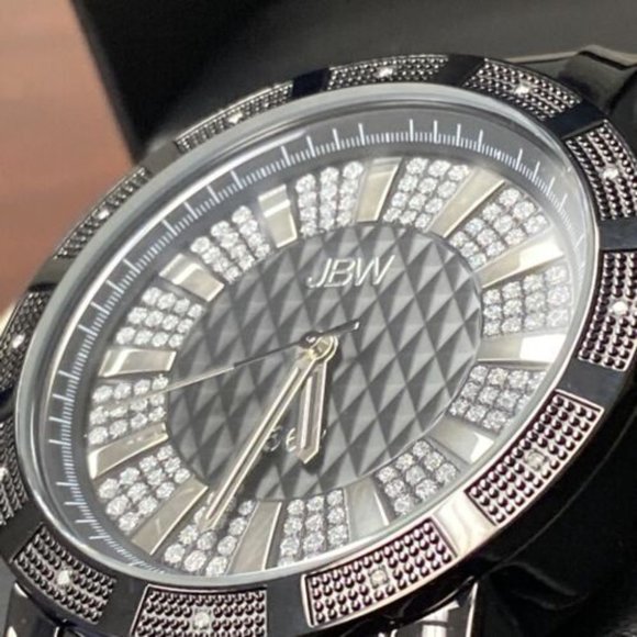 JBW 562 Diamond Wrist Watch Black on Black Luxury Jewelry - Picture 4 of 7